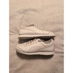 Puma Roma White Youth Sneakers Lace Up Size 3C (361594 14)